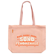 Borsa di tela tote bag con messaggio in italiano Mr. Wonderful arancione - Così come sono, sono fenomenale