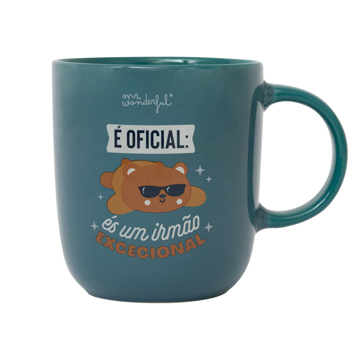 Caneca com mensagem para irmãos Mr. Wonderful - É oficial: és um irmão excecional