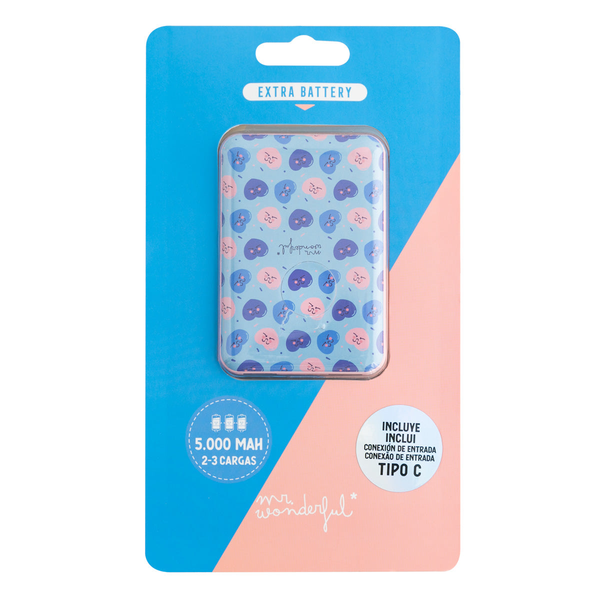 Power bank 5000 mAh - Hearts