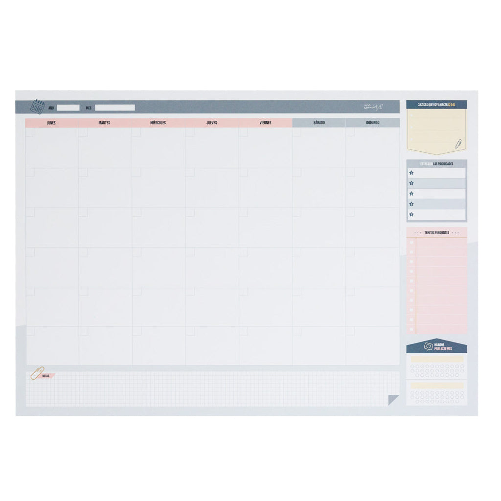 Organizador mensual de escritorio para meses alucinantes de Mr. Wonderful