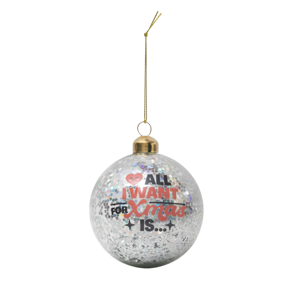 Set of 3 Christmas tree baubles - Make it merry