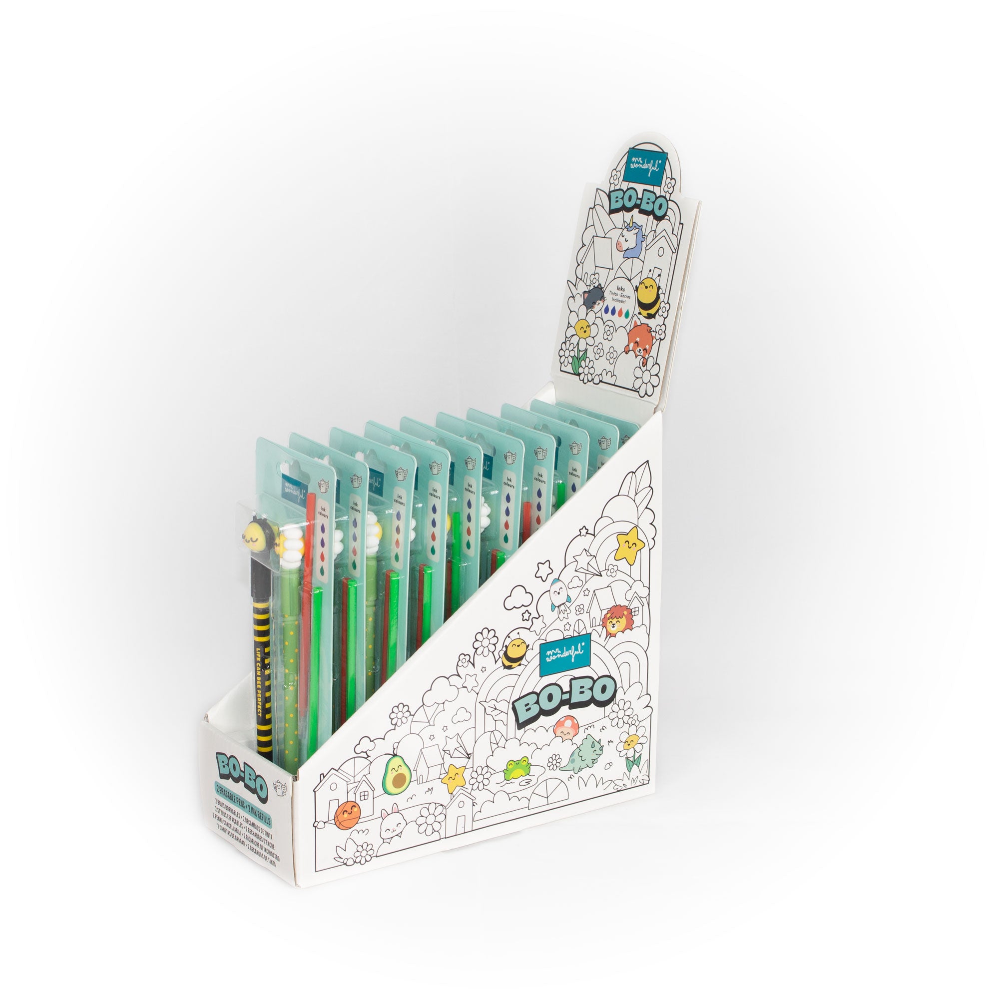 Set of 2 erasable Bo-Bo pens + 2 ink refills - Bee and Daisy