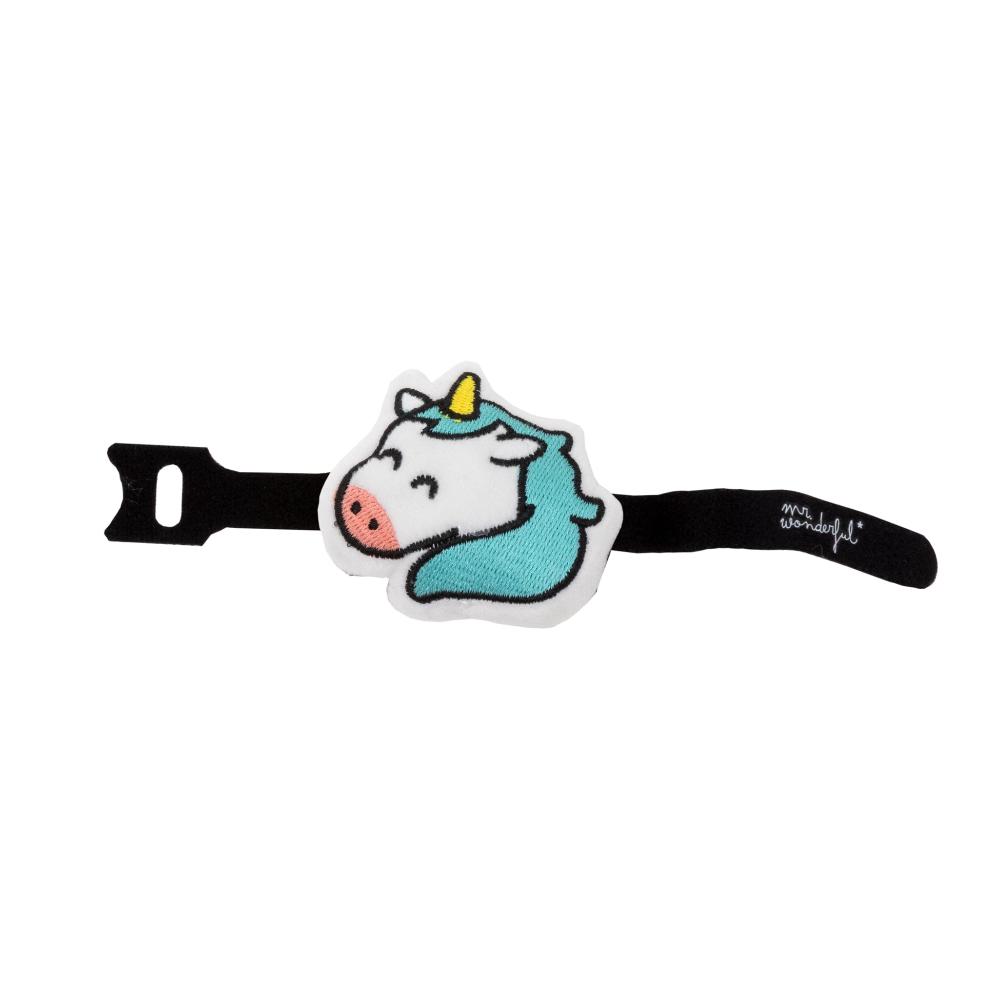 Unicornio Mr. Wonderful de peluche para personalizar las asas de la mochila escolar