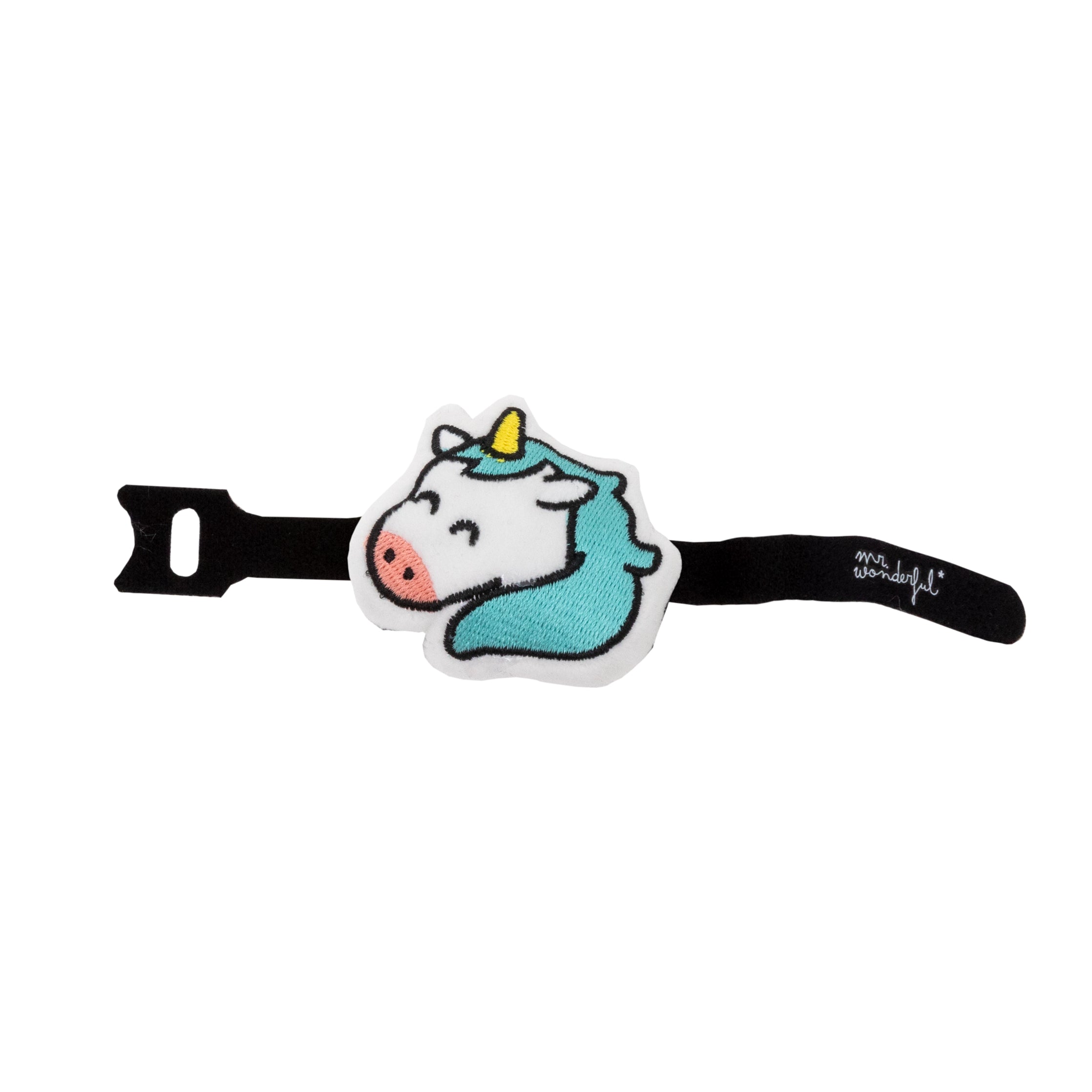 Unicornio Mr. Wonderful de peluche para personalizar las asas de la mochila escolar