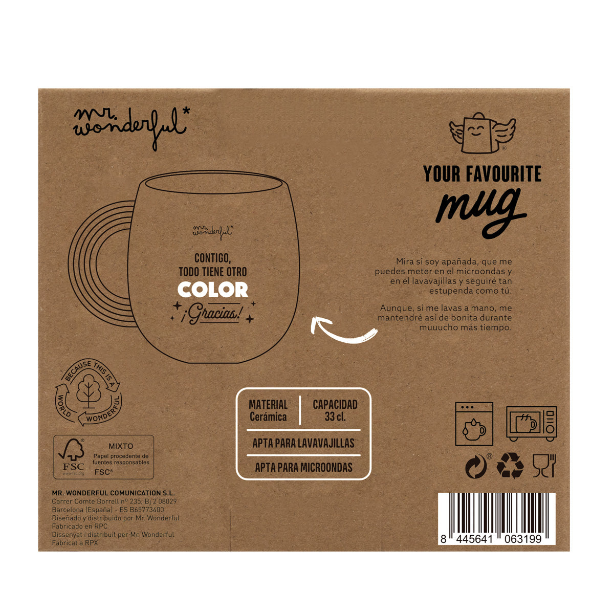 Mug Arc-en-ciel 3D - Avec toi, tout a une couleur différente. Merci! 