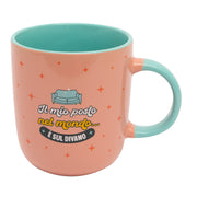 Tazza con messaggio divertente in italiano Mr. Wonderful - Il mio posto nel mondo... è sul divano