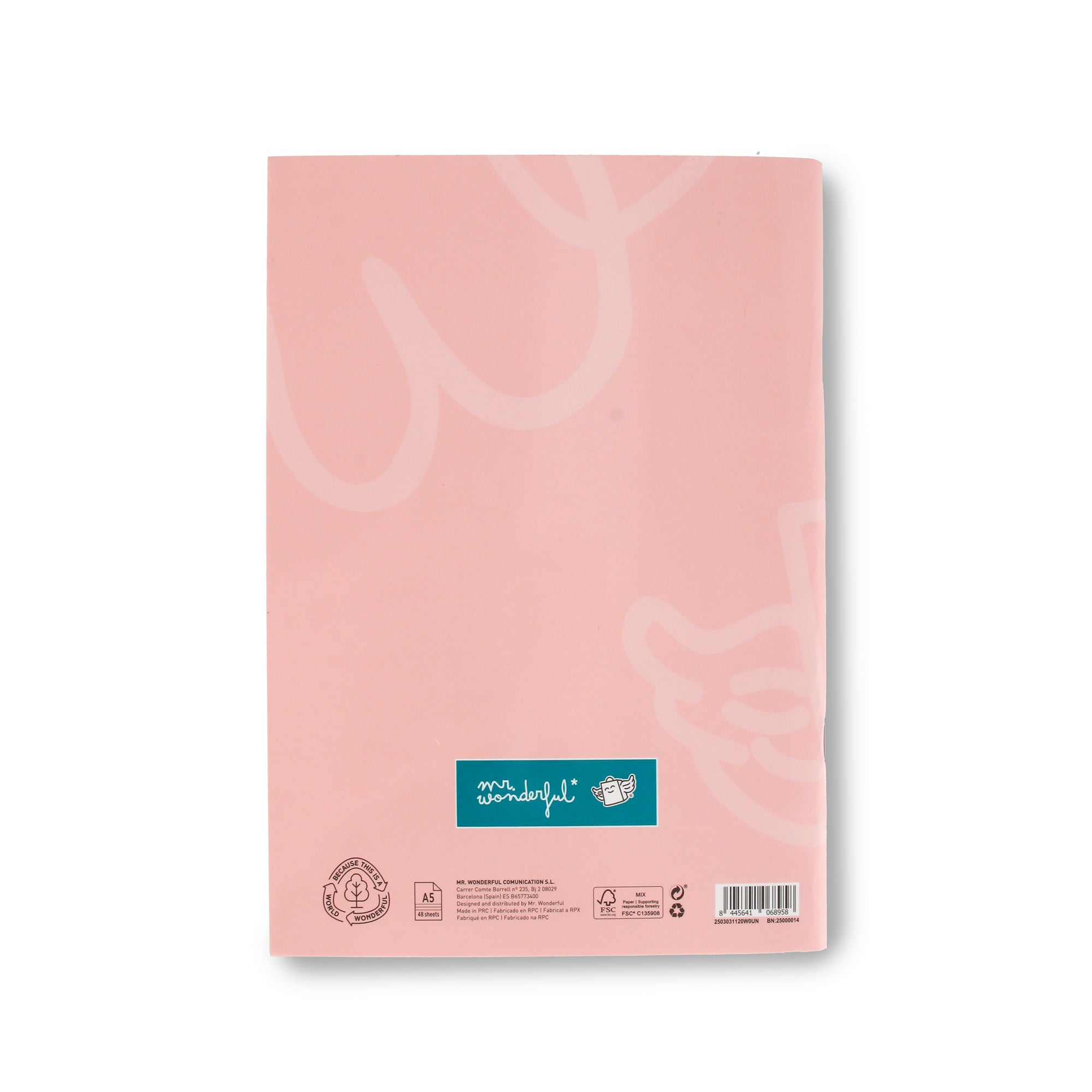 Pink A5 notebook 48 sheets - Lined paper