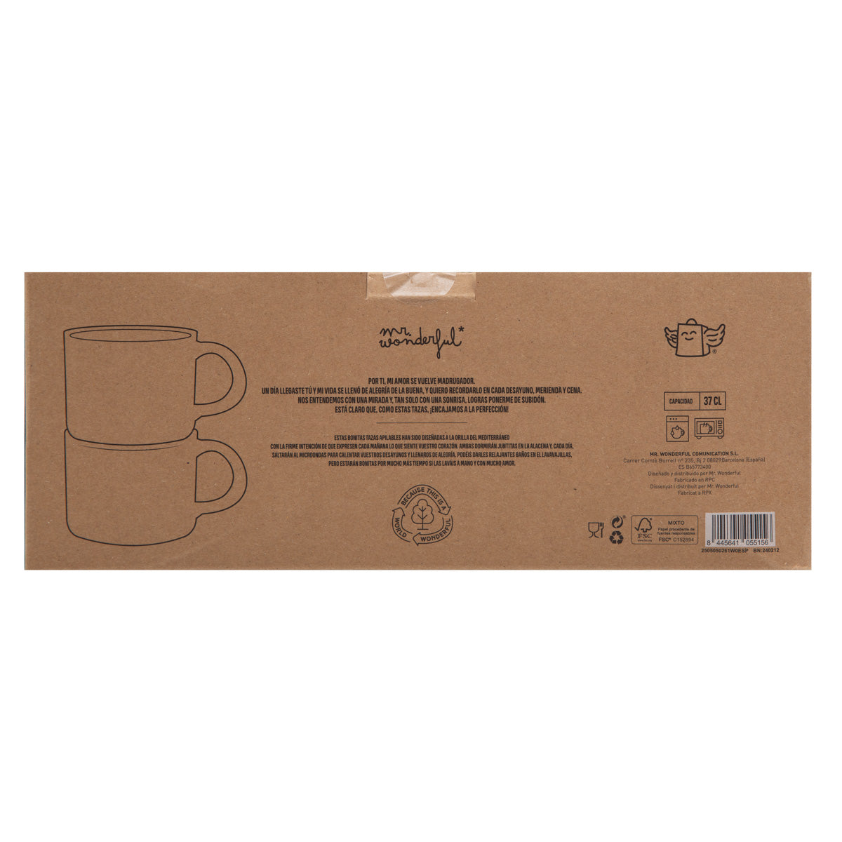 Set de 2 tazas apilables - Te tengo más ganas que al café de las mañanas