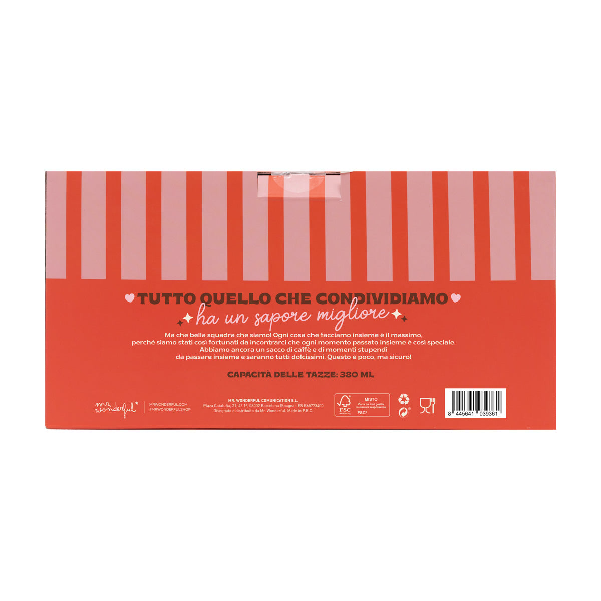 Ensemble de 2 tasses - Tout est parfait pour vous. Sei l'amore più grande che c'è