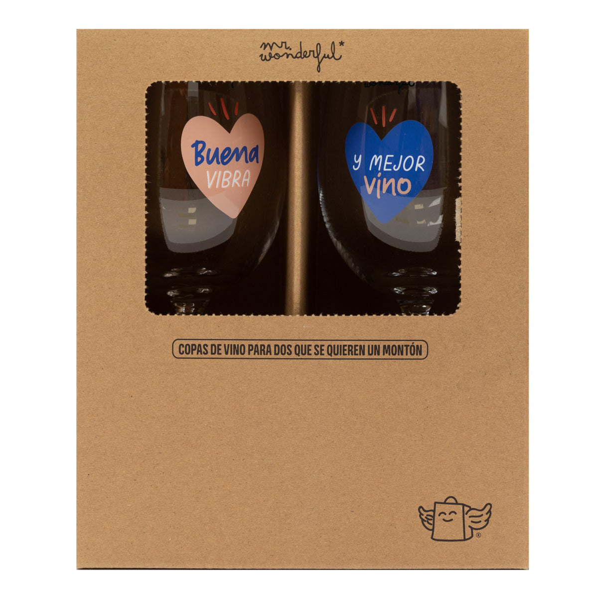 Set de 2 copas de vino - Buena vibra y mejor vino