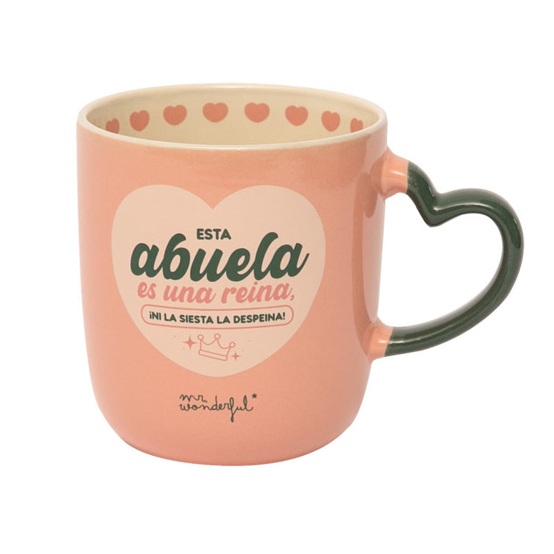 Taza con frase para abuelas Mr. Wonderful Día de la Madre - Esta abuela es una reina, ¡ni la siesta la despeina!