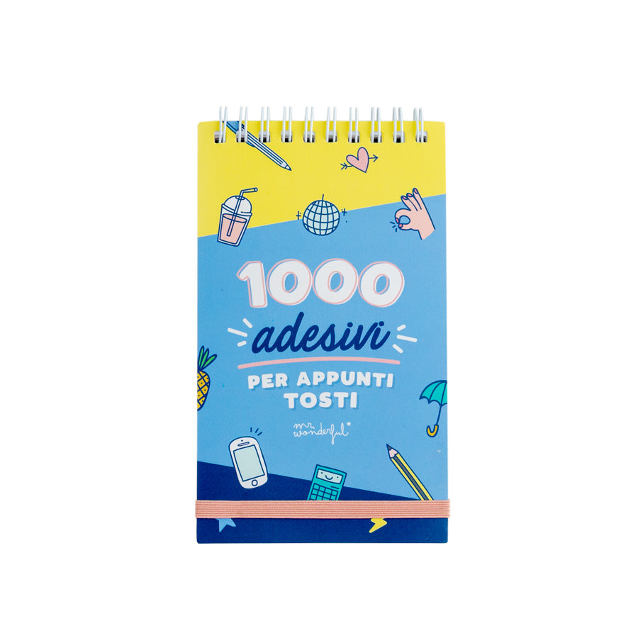 Block notes spirale con 1000 adesivi per appunti
