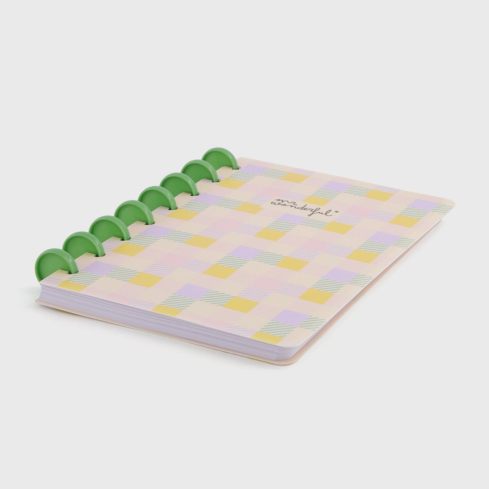 Libreta A5 - Cuadros amarillo, verde y lila
