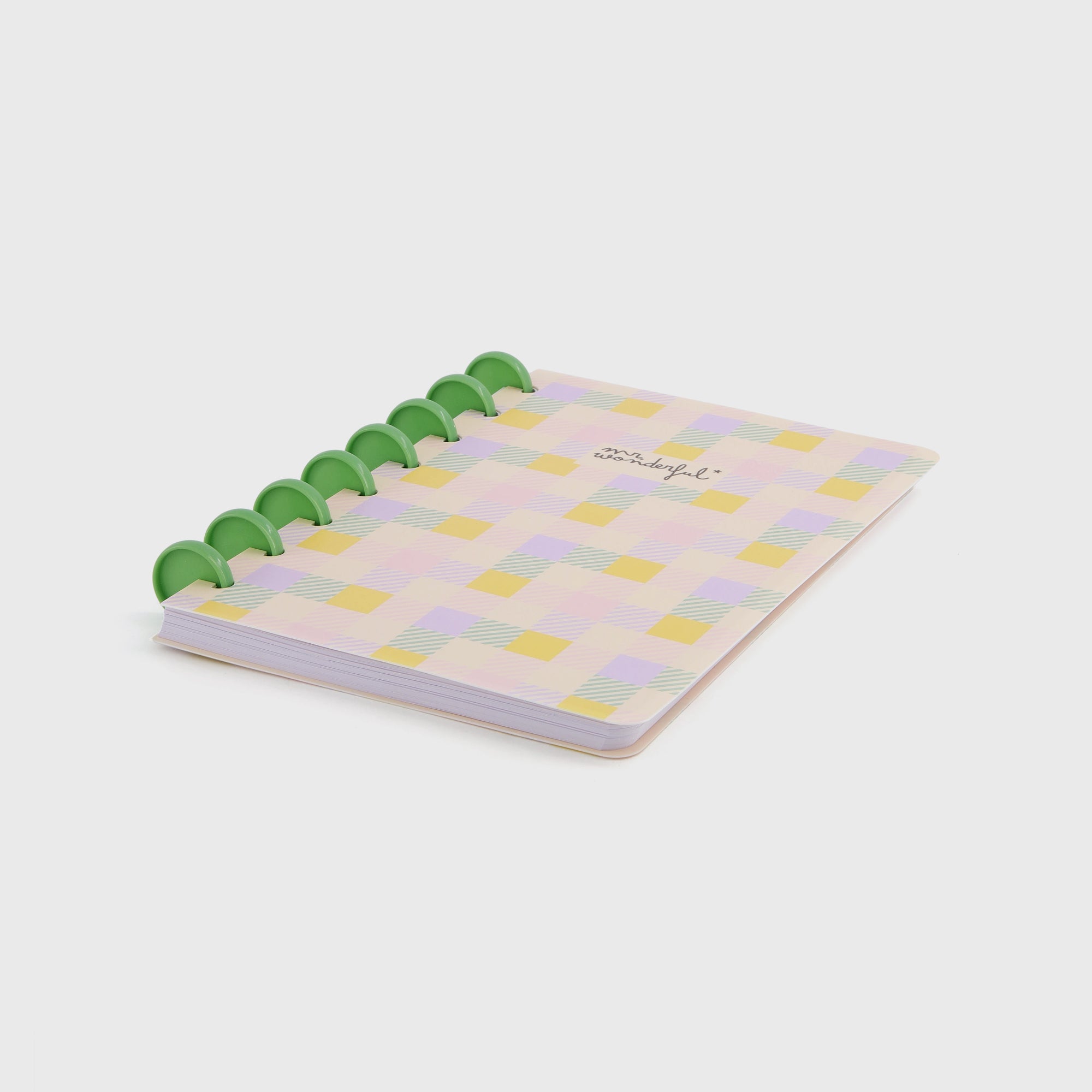 A5 notebook - Yellow, green and lilac checks
