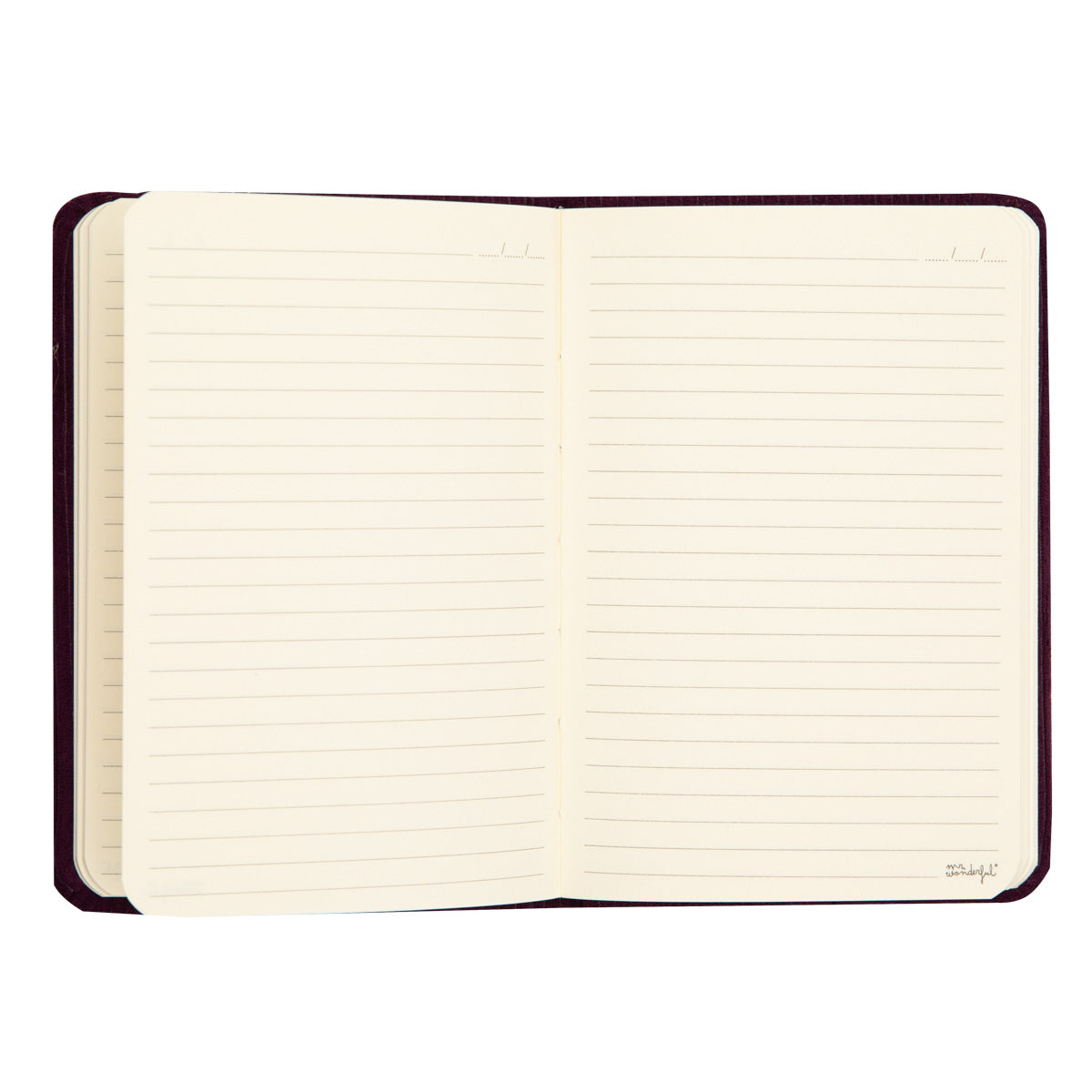A6 notebook corduroy aubergine - In the middle of difficulty lies opportunity.