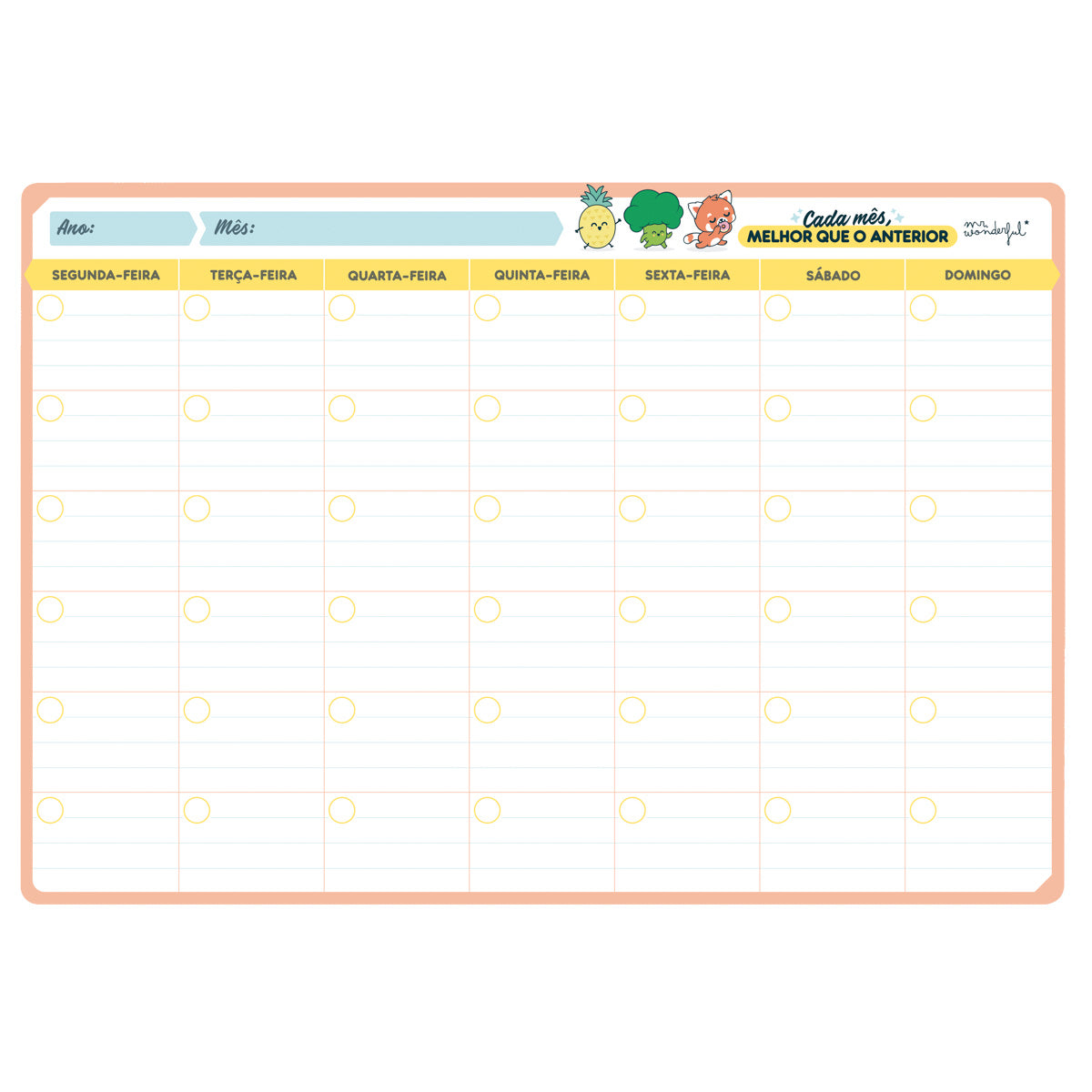 Organizador mensal de quadro branco magnético - Cada mês, melhor que o anterior.