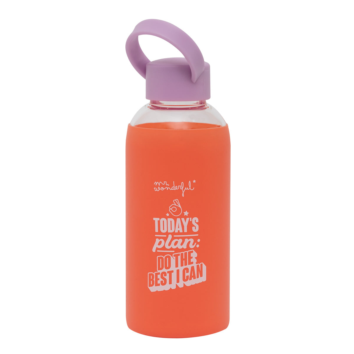 Botella de agua de cristal - Today's plan: do the best I can.