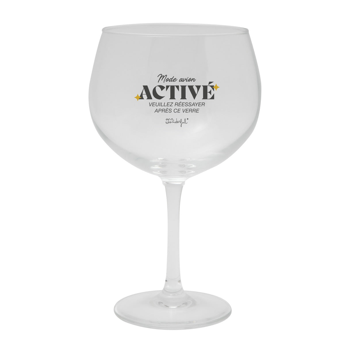 Verre ballon - Mode avion activé. Veuillez réessayer après ce verre.