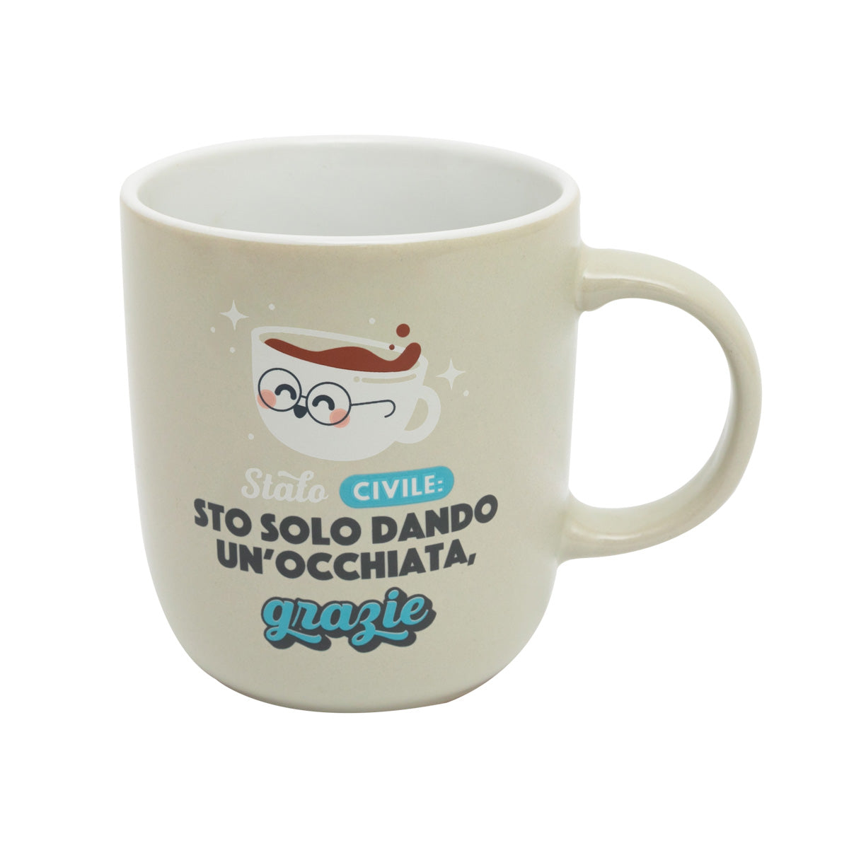 Tazza da regalare con messaggio divertente in italiano Mr. Wonderful - Stato civile: sto solo dando un'occhiata, grazie