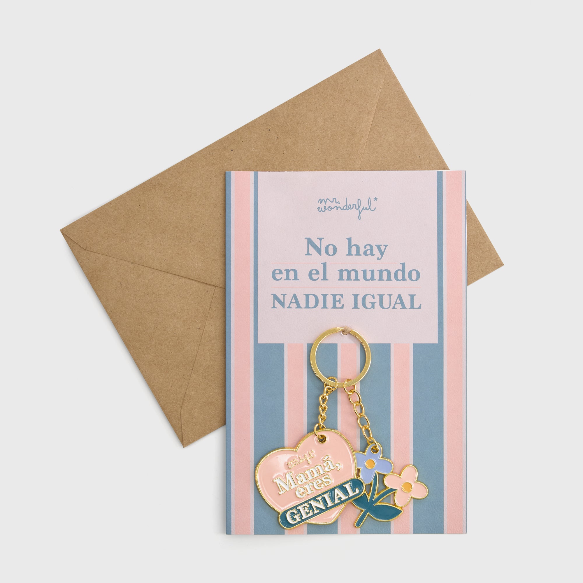 Postal con llavero - No hay en el mundo nadie igual. Mamá, eres genial