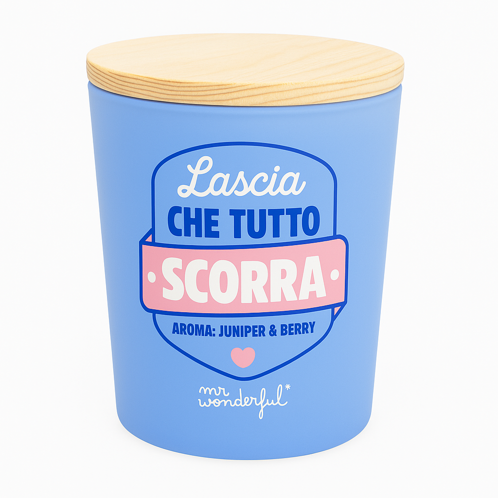 Candela profumata con messaggio in italiano Mr. Wonderful - Lascia che tutto scorra