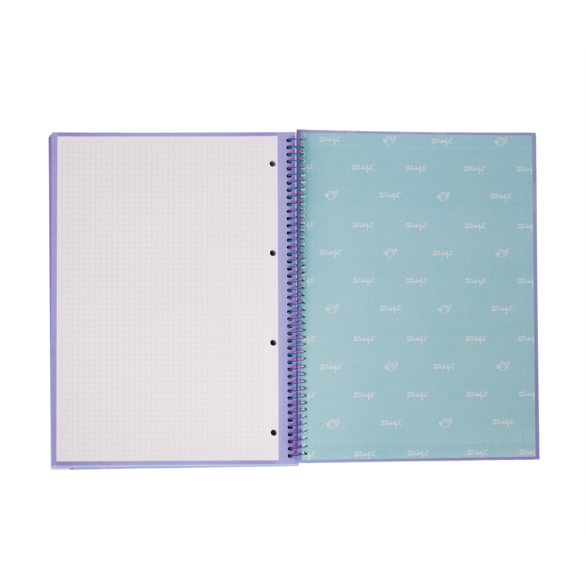 Lilac A4 notebook 80 sheets - Grid paper and micro-perforated