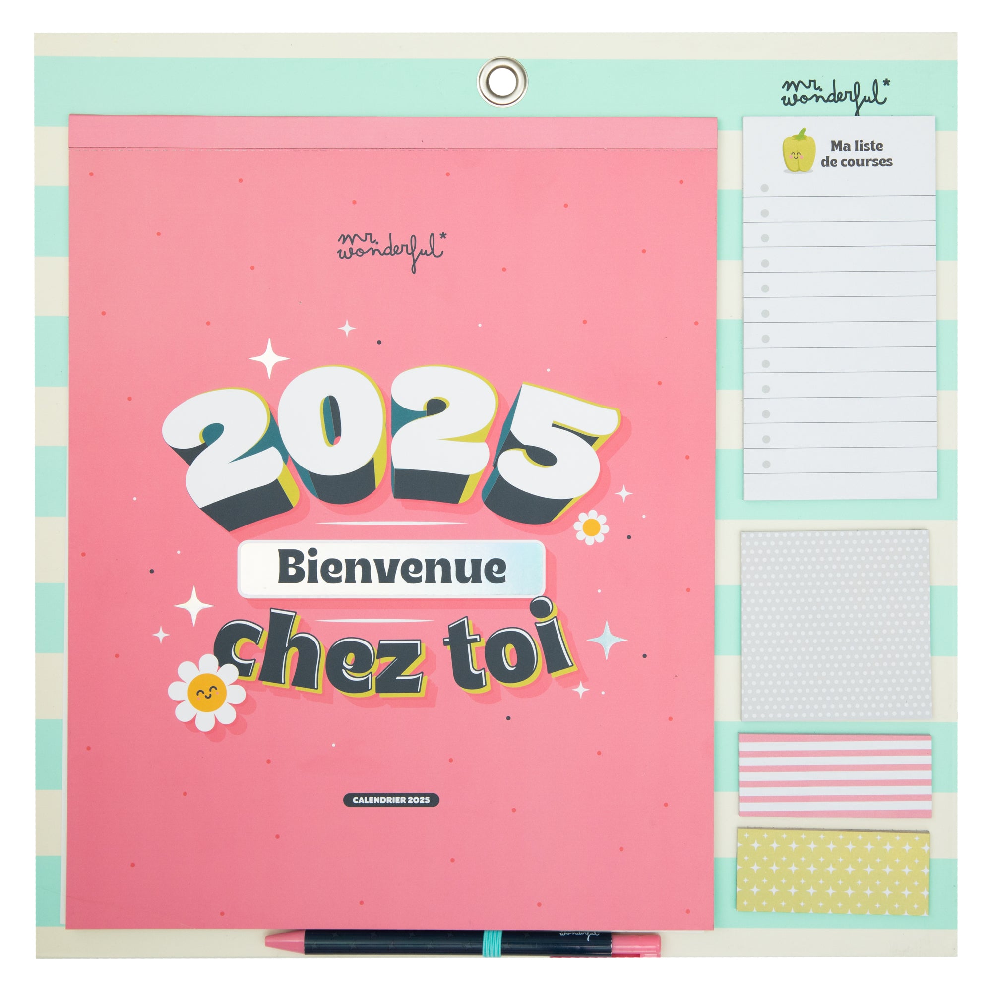 Calendrier mural aimanté 2025 - 2025, bienvenue chez toi