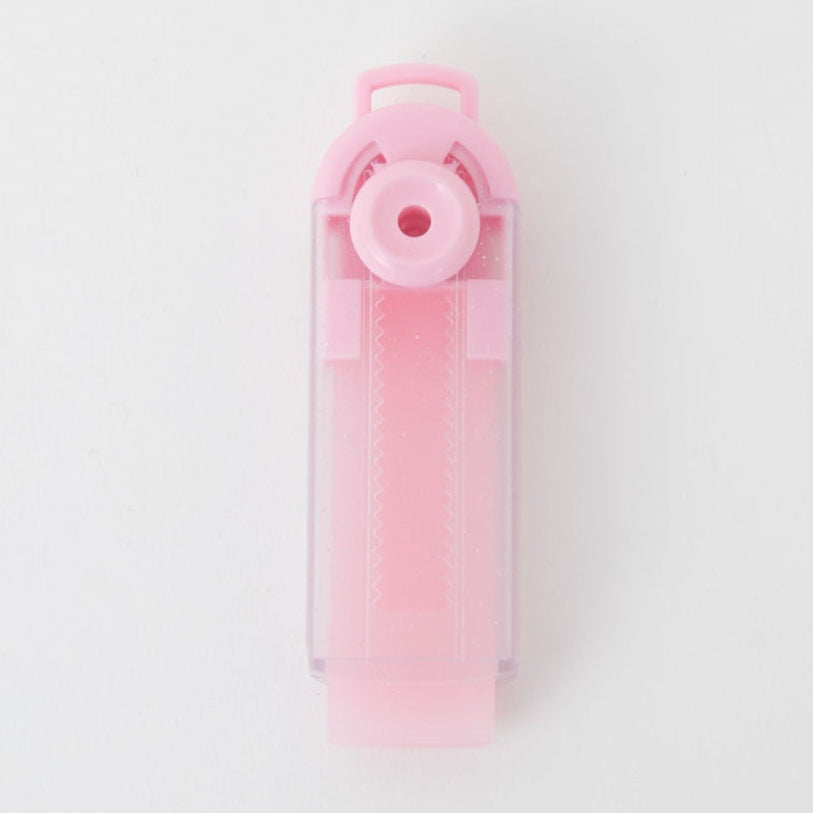 Goma de borrar con funda dosificadora - Glitter rosa