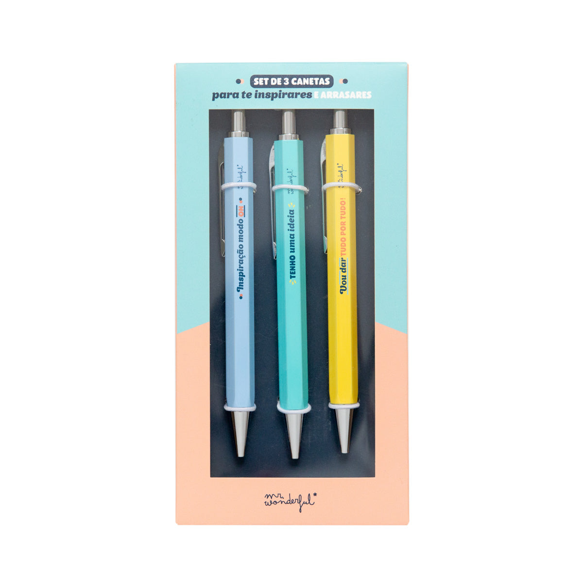 Set de 3 canetas para te inspirares e arrasares