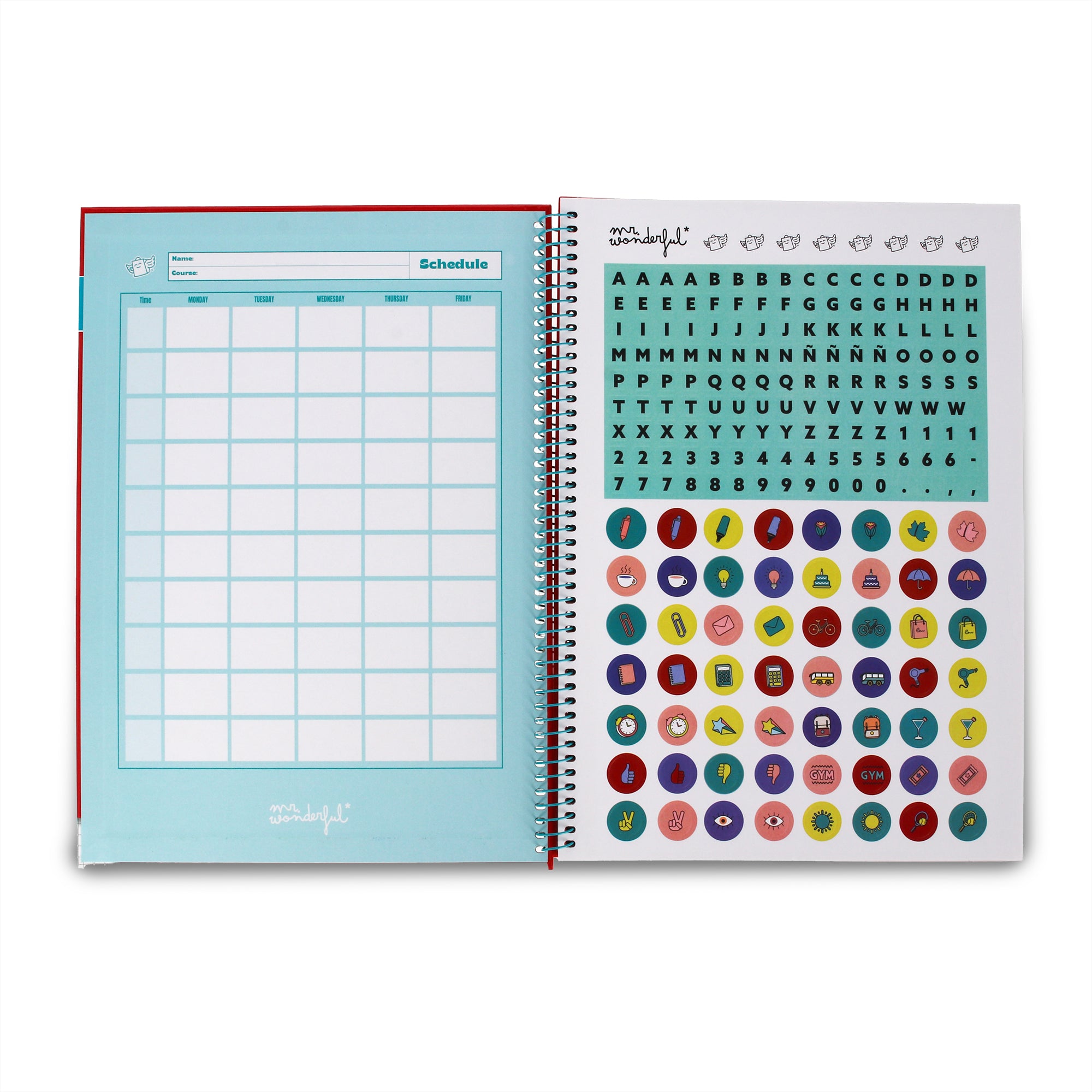 Set de 2 Libretas A4 80 grid and micro-perforated sheets - Rojo y menta