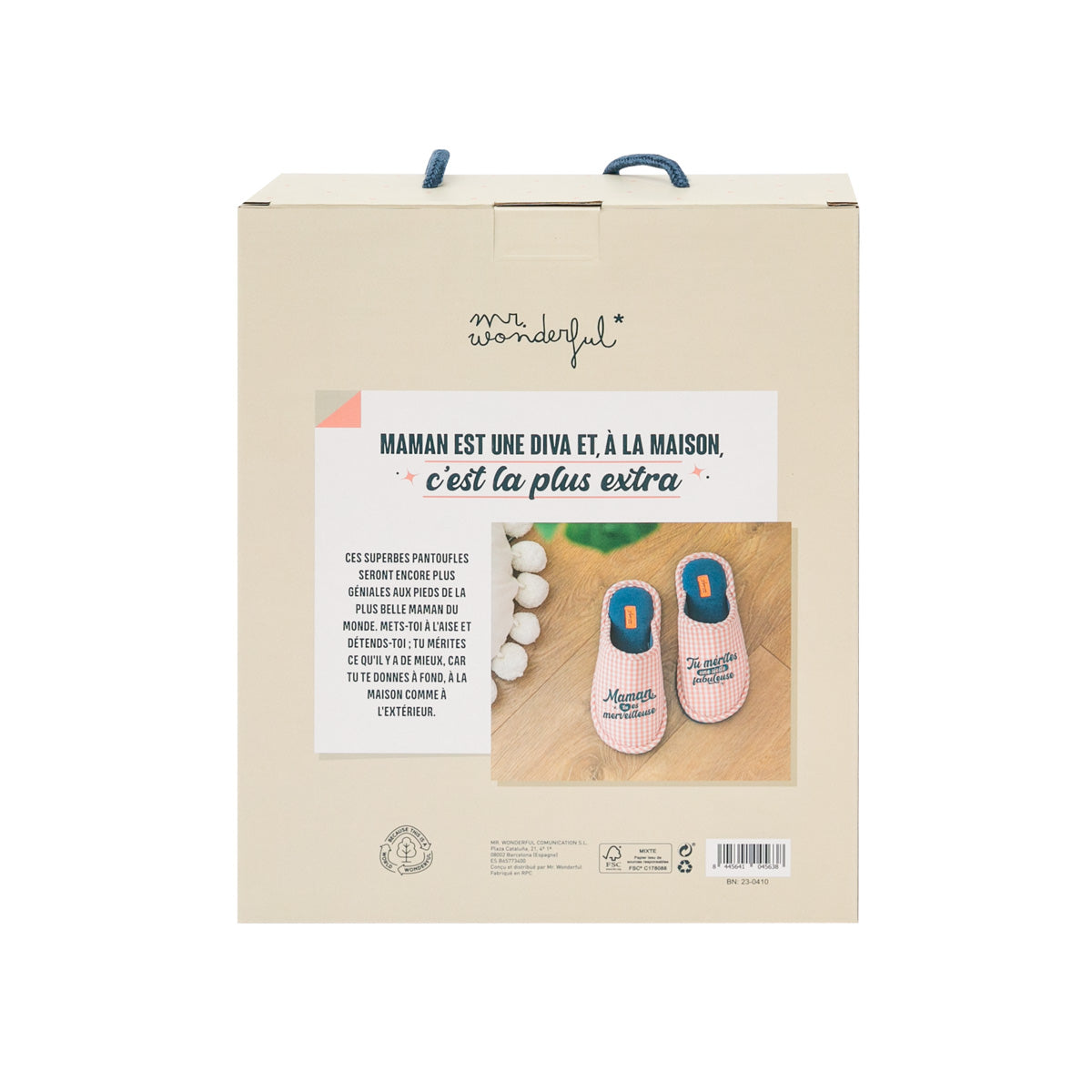Chaussons T 39-41 - Maman, tu es merveilleuse. Vos mérites sont une sieste fabuleuse.