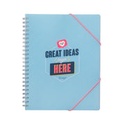 Carpeta espiral con hojas transparentes  – Great ideas begin here