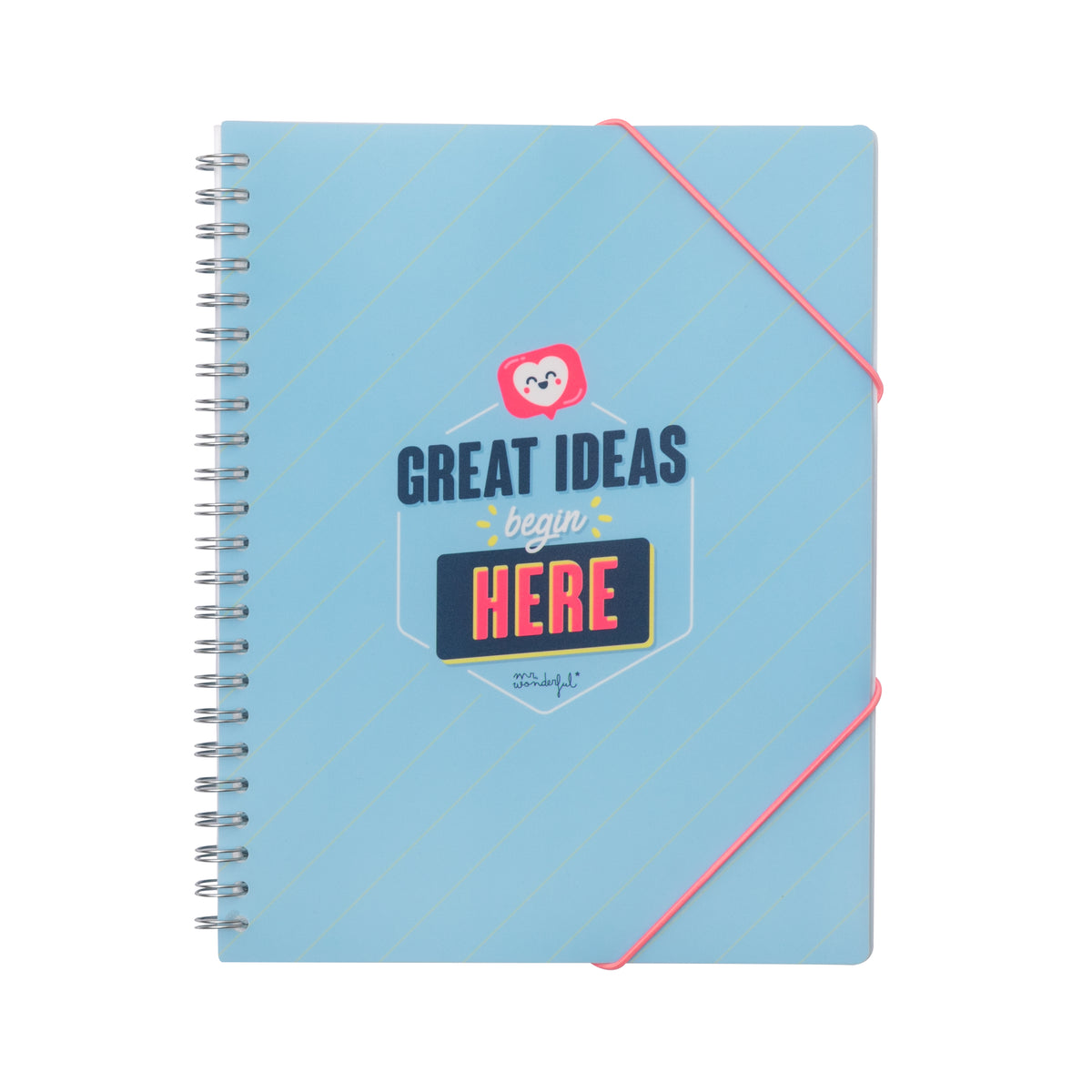 Carpeta espiral con hojas transparentes  – Great ideas begin here