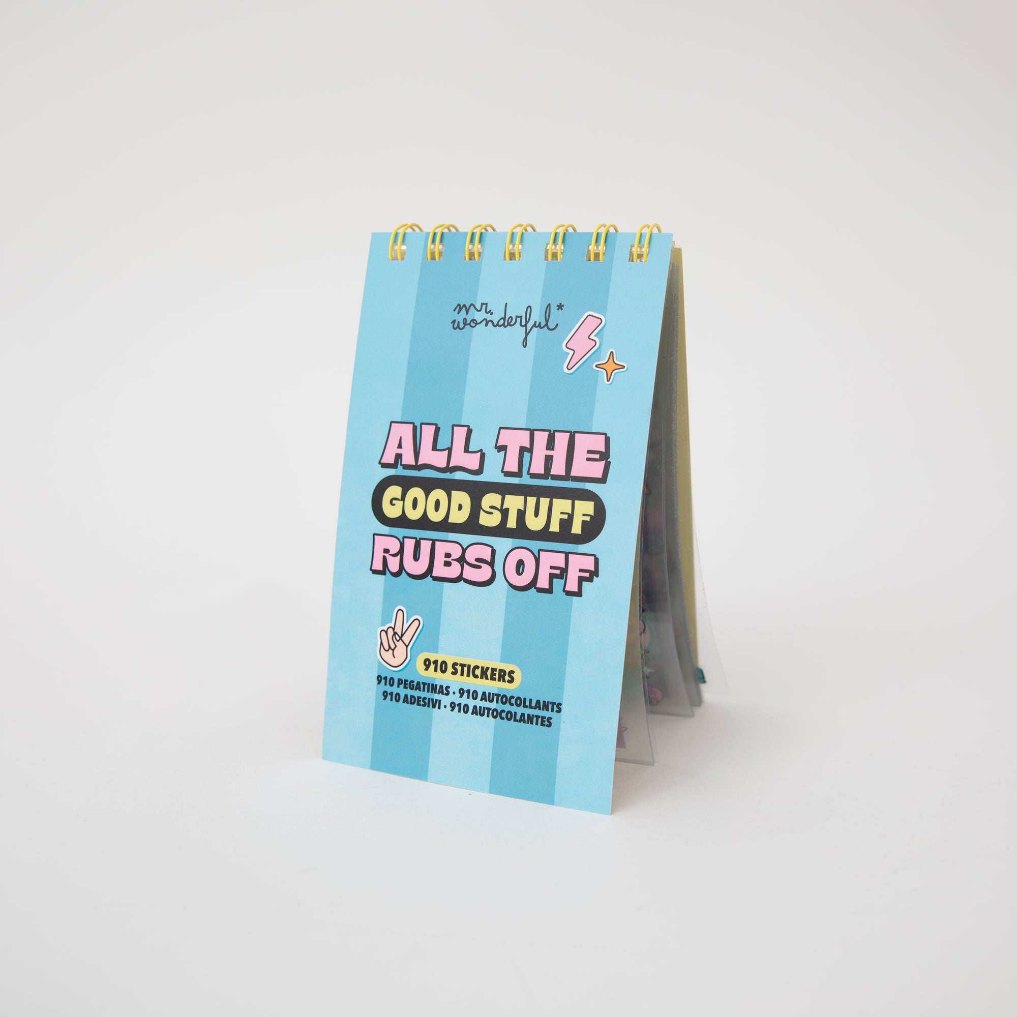 Notepad with clear stickers - All the good stuff rubs off