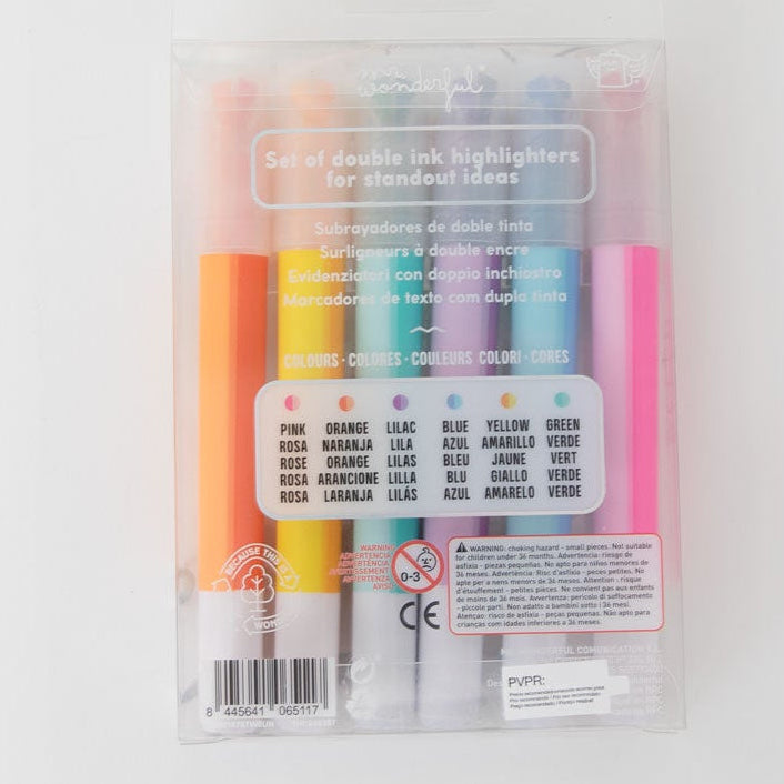Conjunto de marcadores de tinta dupla – Para ideias que brilham com luz própria