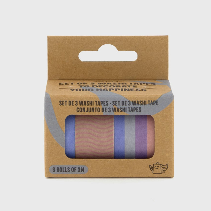 Lot de 3 rubans washi pour décorer votre bonheur - Bleu 