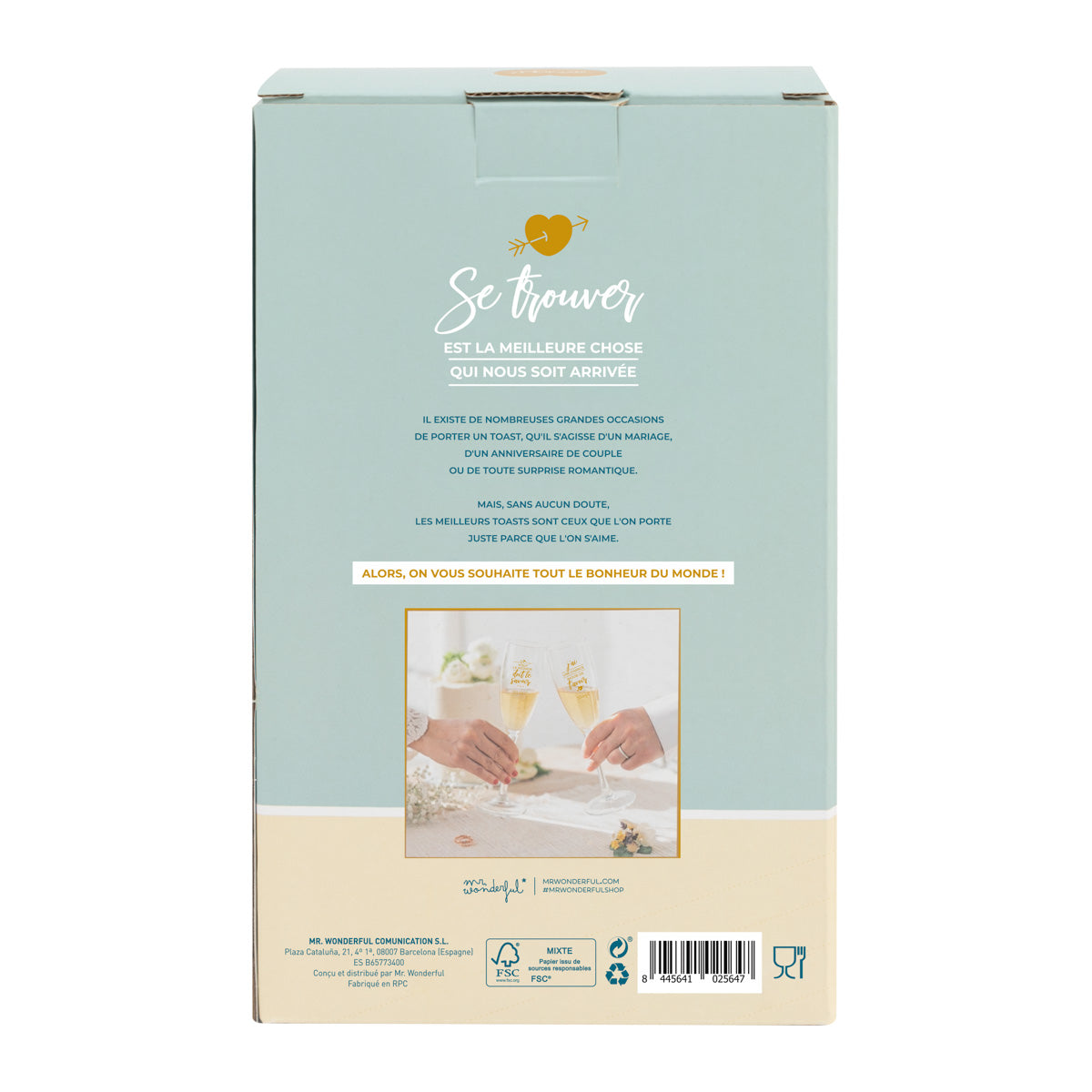 Coffret de 2 flûtes à champagne - Chaque monde fait le savoir-faire : il y a une inouïe chance de t'avoir 