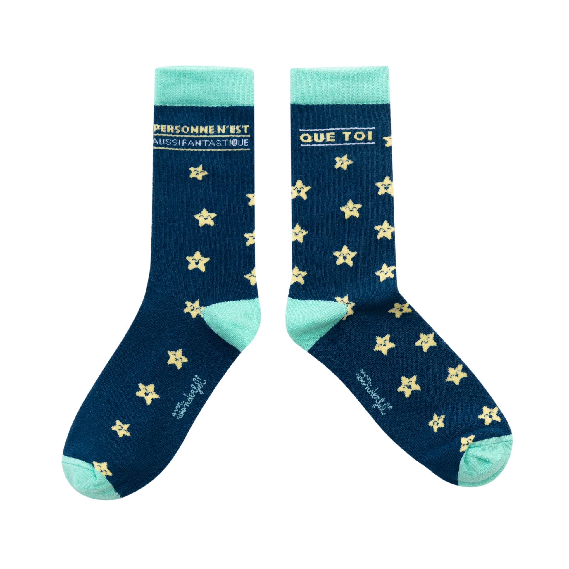 Chaussettes avec message en français Mr. Wonderful taille 35-38 - Personne n’est aussi fantastique que toi