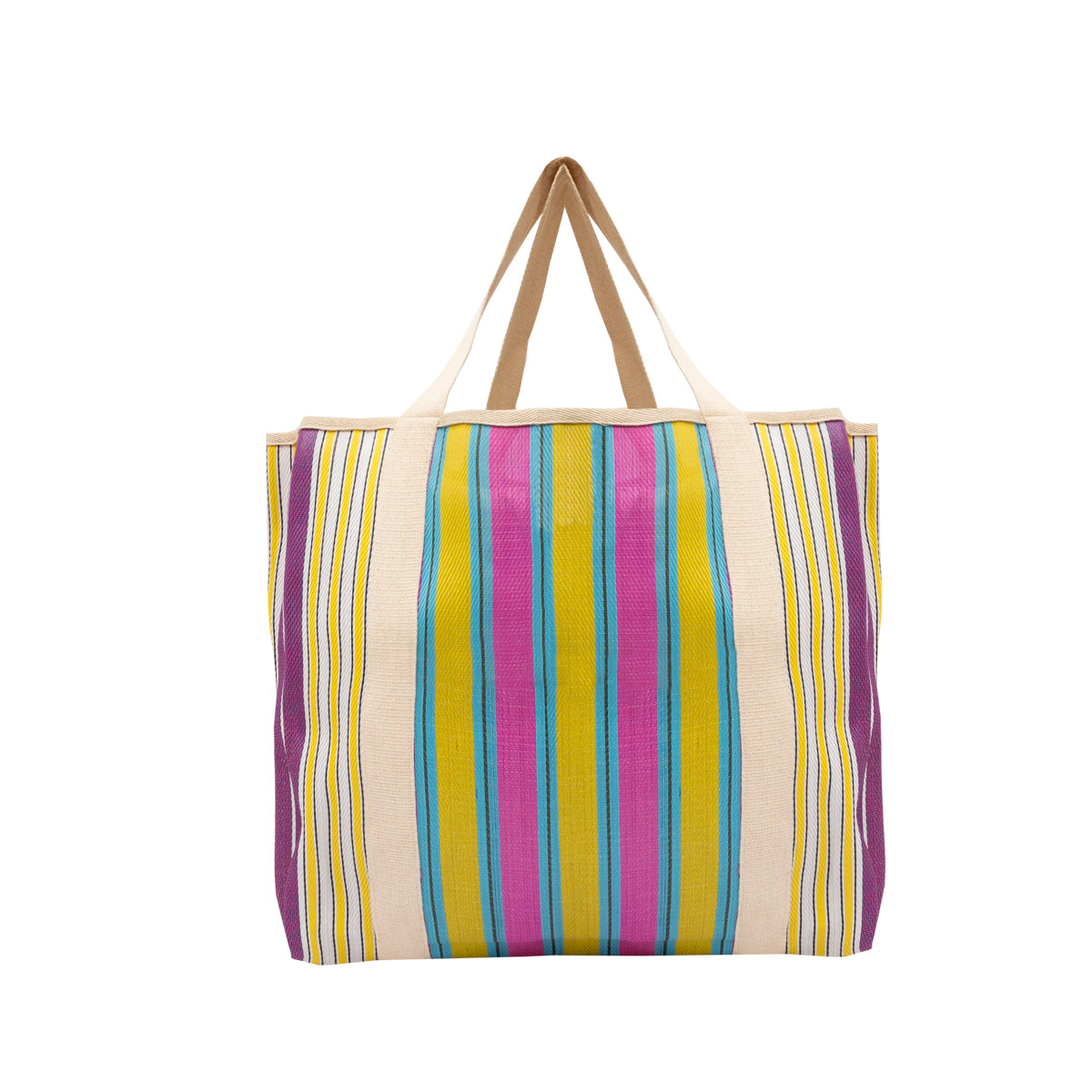 Stripe pattern bag - Yellow and purple