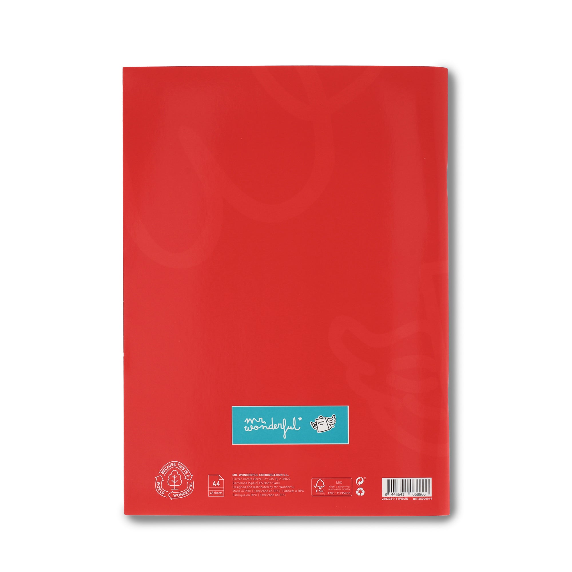 Red A4 notebook 48 sheets - Lined paper