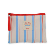 Waterproof toiletries bag blue, red and beige stripes - I'm the crème de la crème