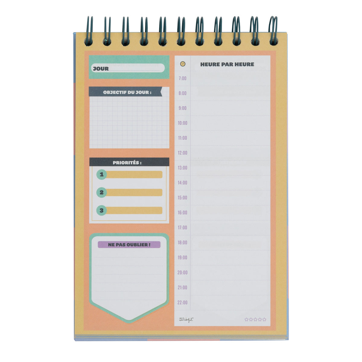 Planning journalier vertical - Plein de journées, autant de projets
