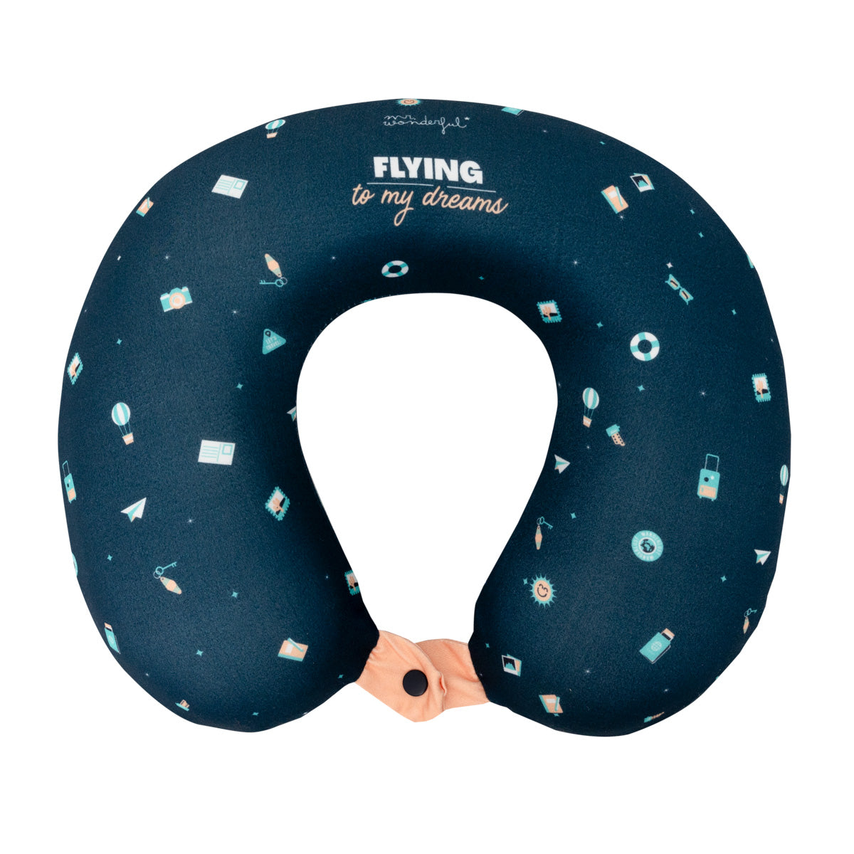 Travel pillow with sleep mask Blue - Flying to my dreams