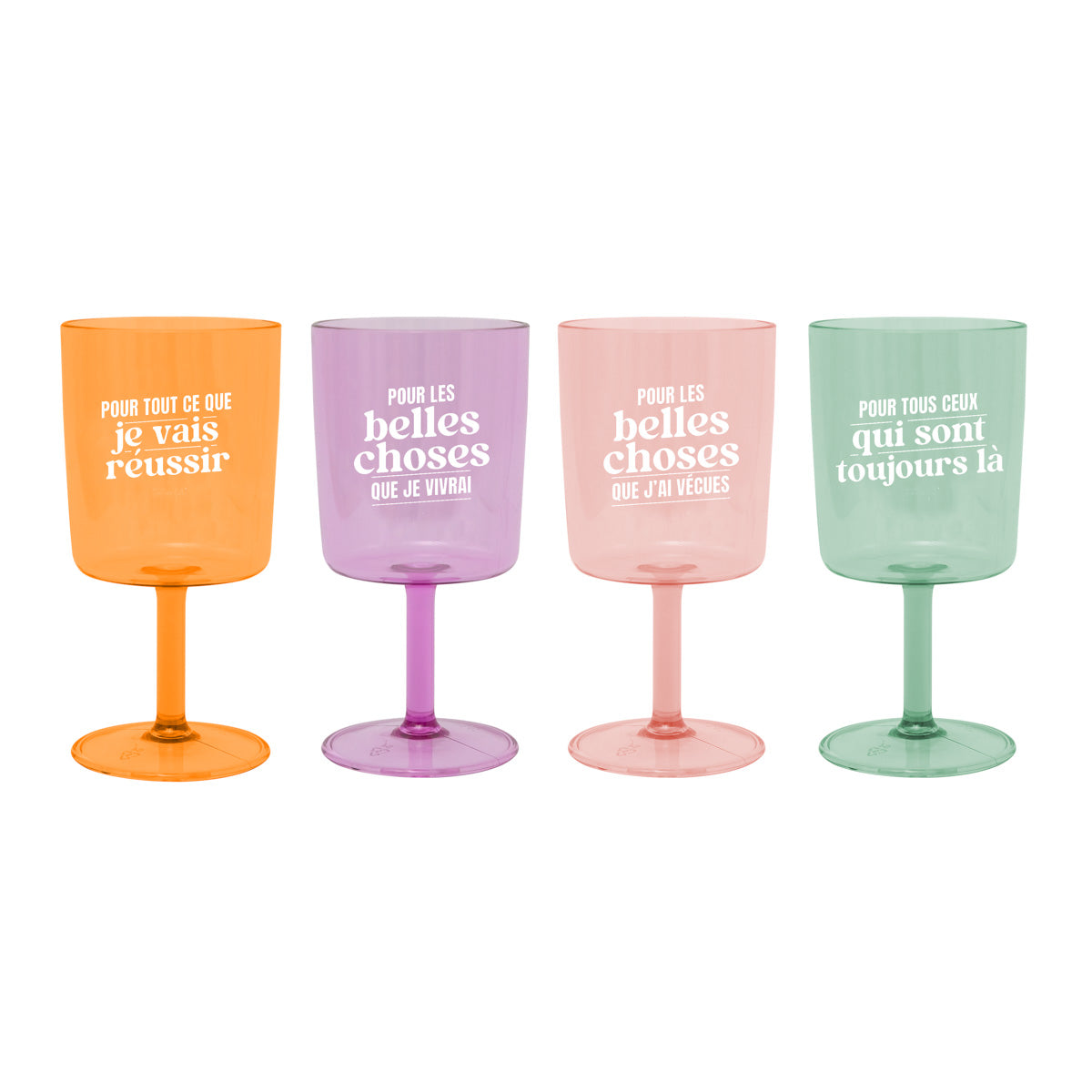Set de 4 verres à vin pour trinquer à mille raisons