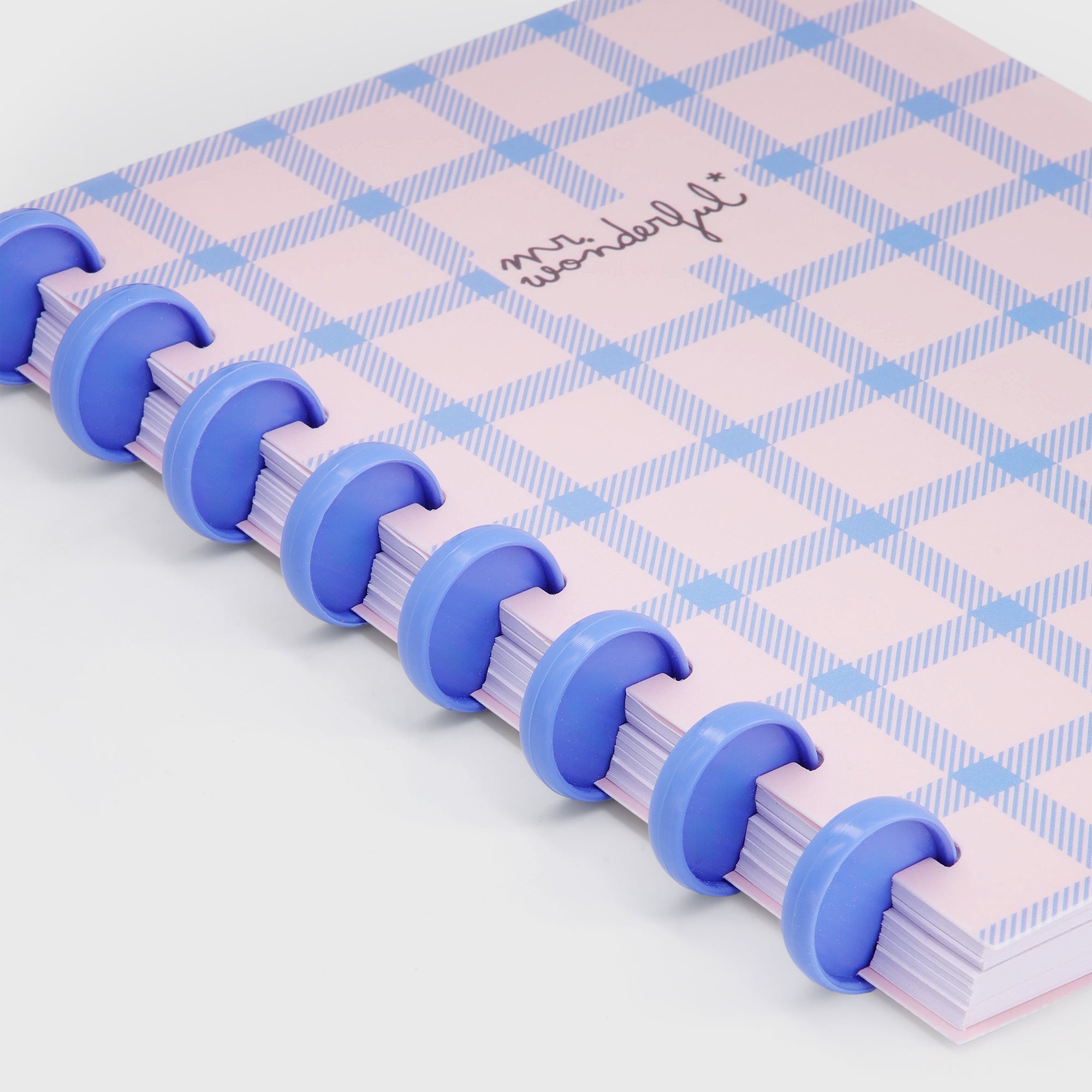 A5 notebook - Blue and pink checks