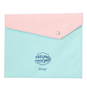 Portadocumentos de tela con frase Mr. Wonderful - Feeling super good