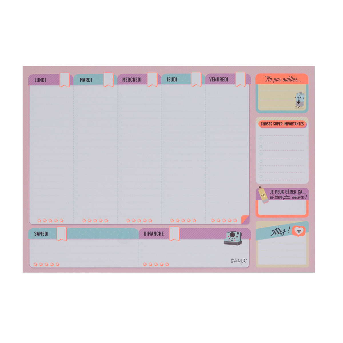 Planning semainier pour réussir tout ce dont tu rêves