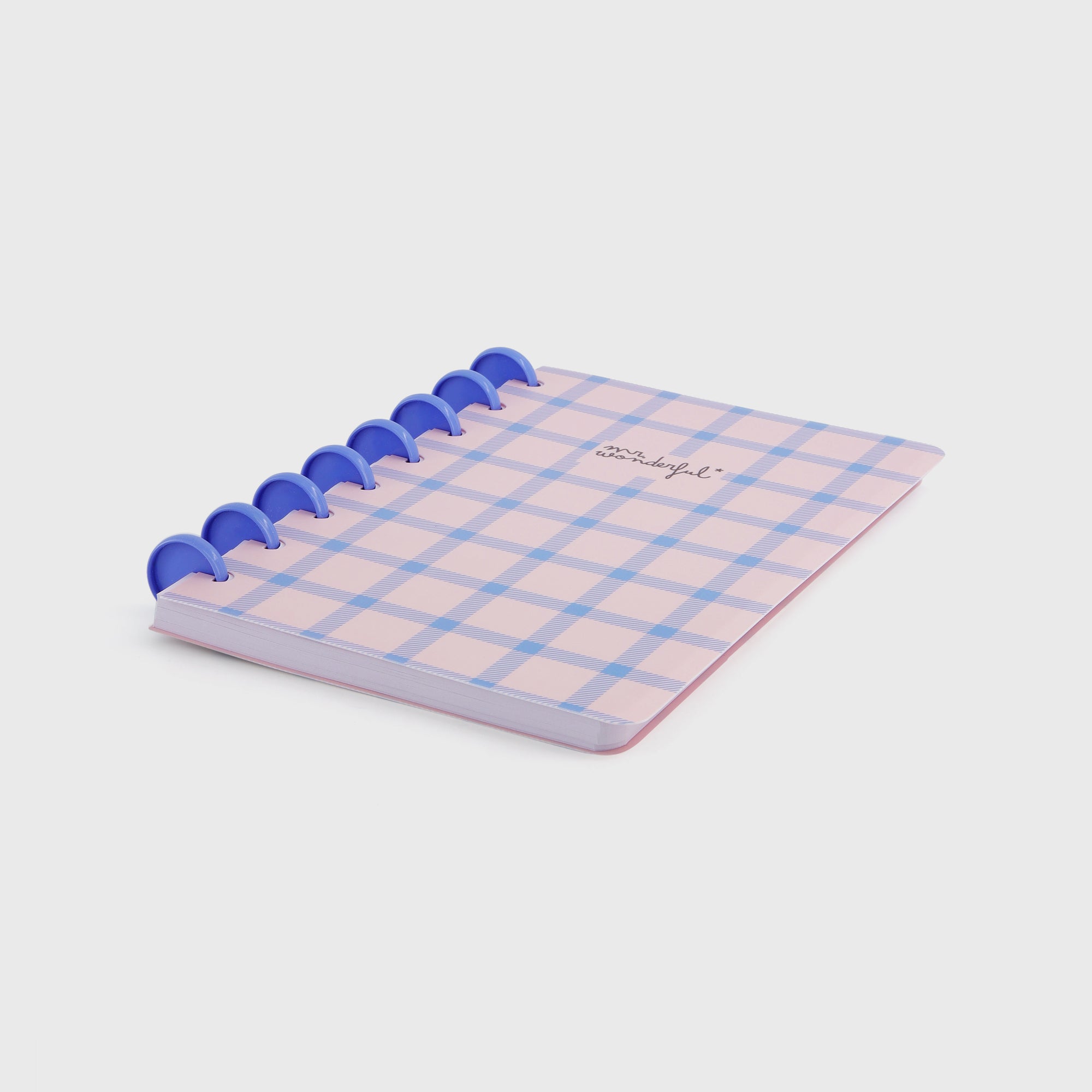 A5 notebook - Blue and pink checks