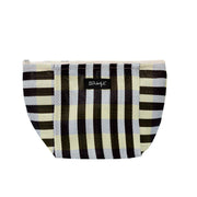 Trousse de toilette de plage rayée – Noir et blanc. 