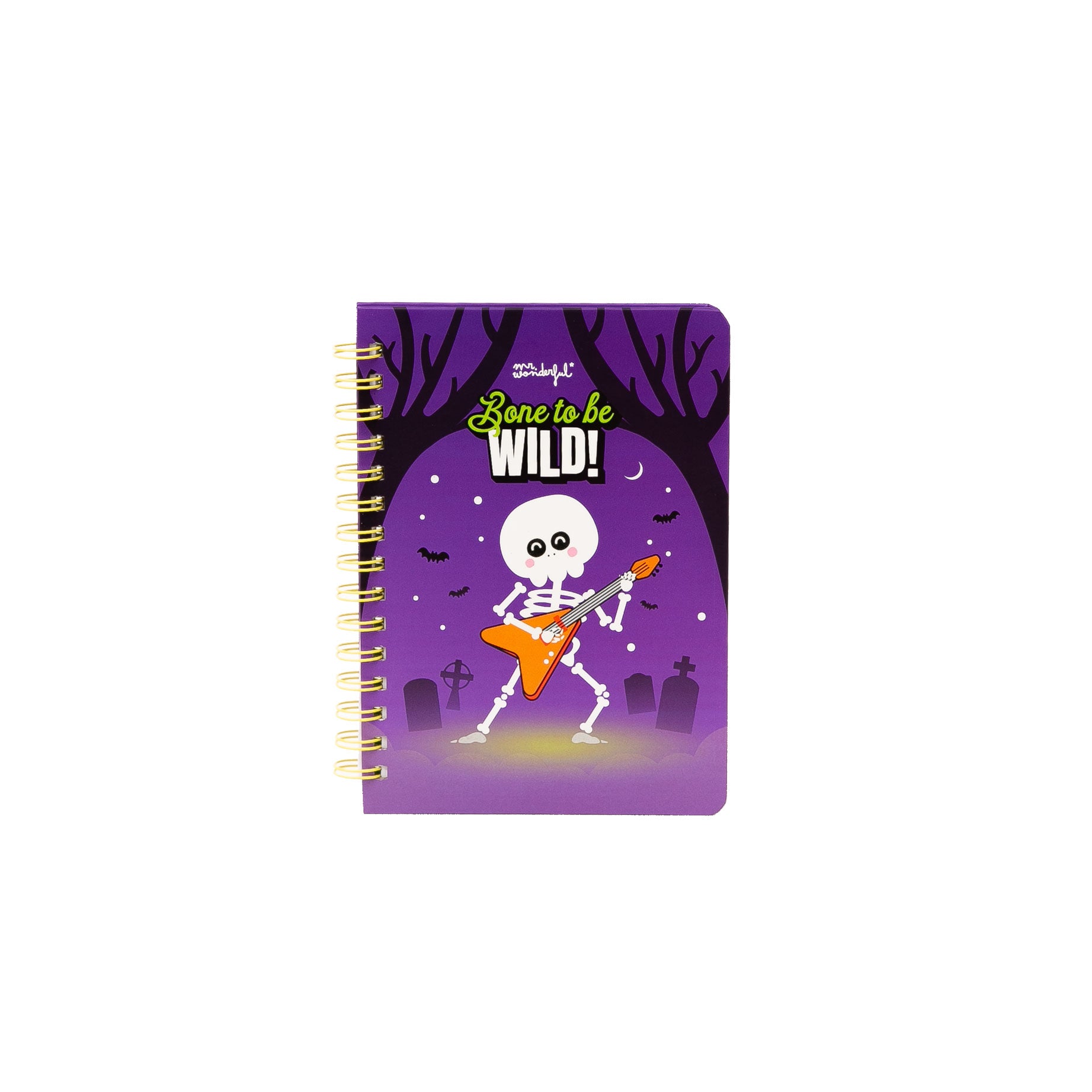 Fluorescent A5 notebook that glows in the dark - Bone to be wild!